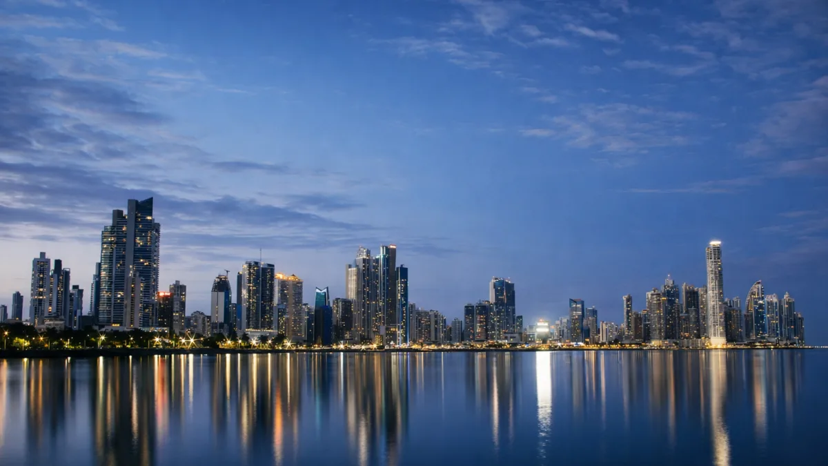 Exploring Panama City 6 Luxury Panama City skyline at night with waterfront reflections