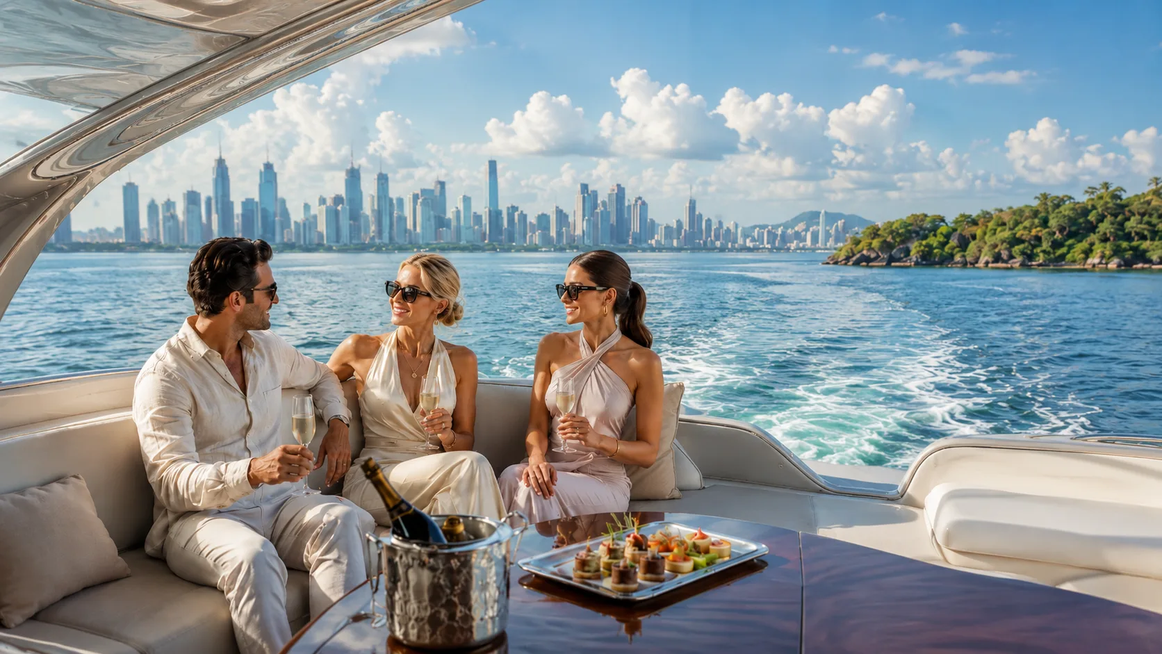 Private yacht party experience from Panama City to Taboga with VIP Models
