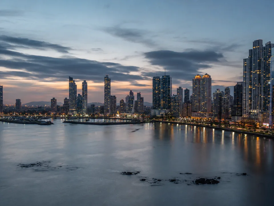 Panama City skyline introducing an article about prostitution law and regulation in Panama