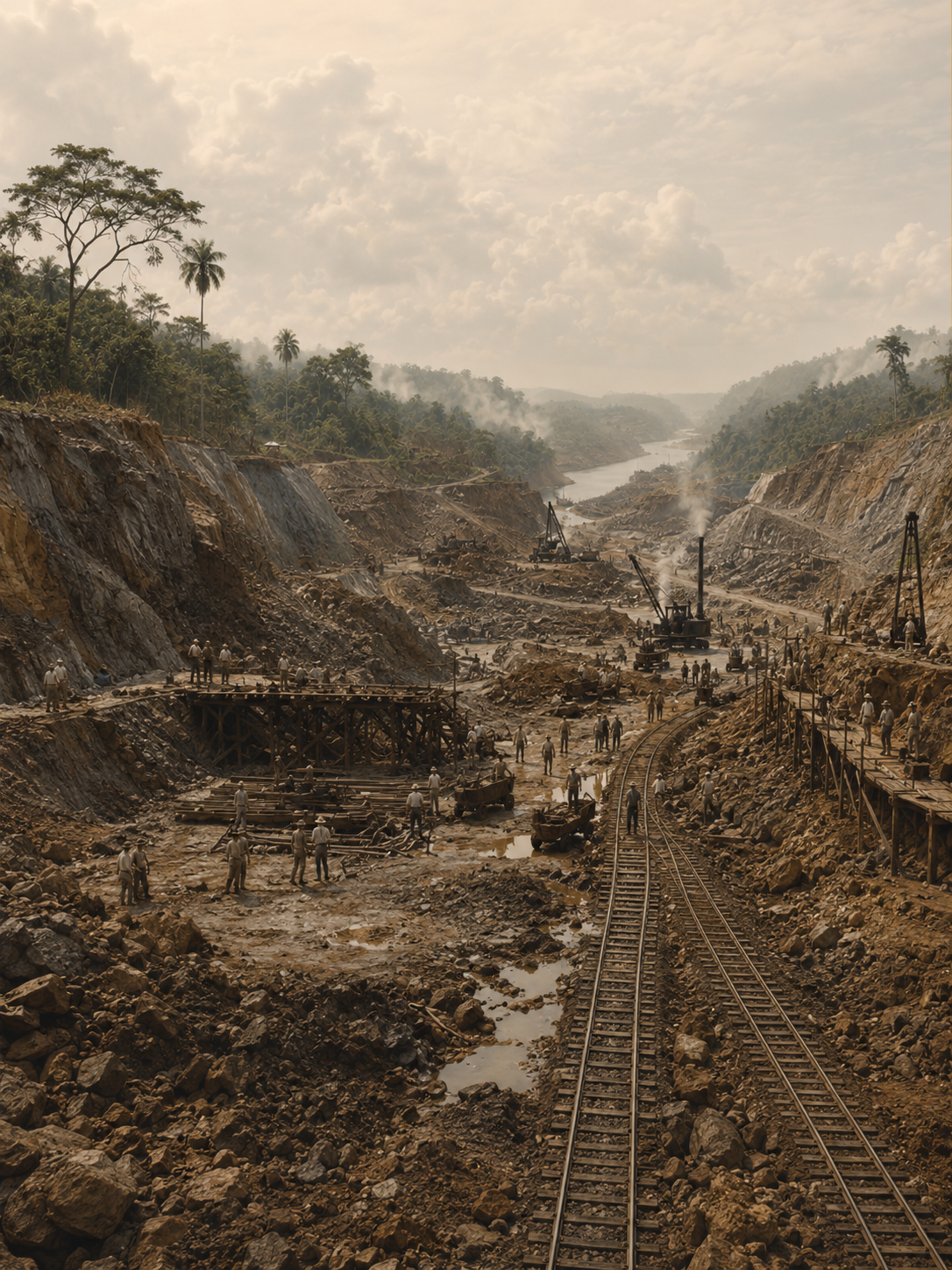Historical Panama Canal construction context connected to early twentieth century migration and urban labour growth